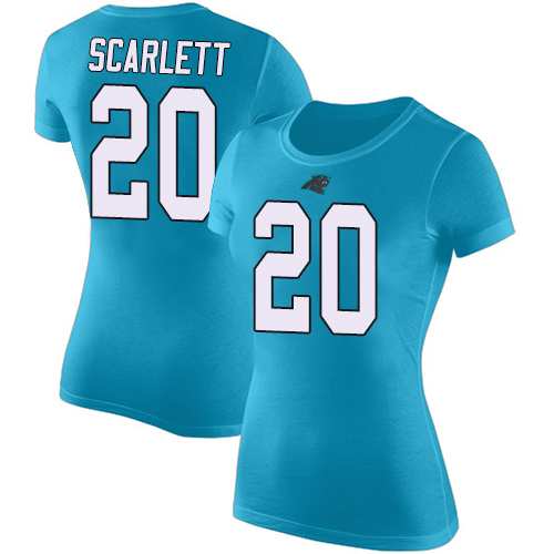 Carolina Panthers Blue Women Jordan Scarlett Rush Pride Name and Number NFL Football #20 T Shirt->nfl t-shirts->Sports Accessory